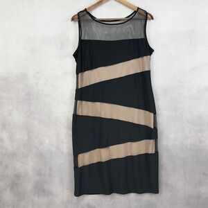 R&M Richards Womens Dress Size 14 Sheer Mesh Illusion‎ Party Cocktail Evening